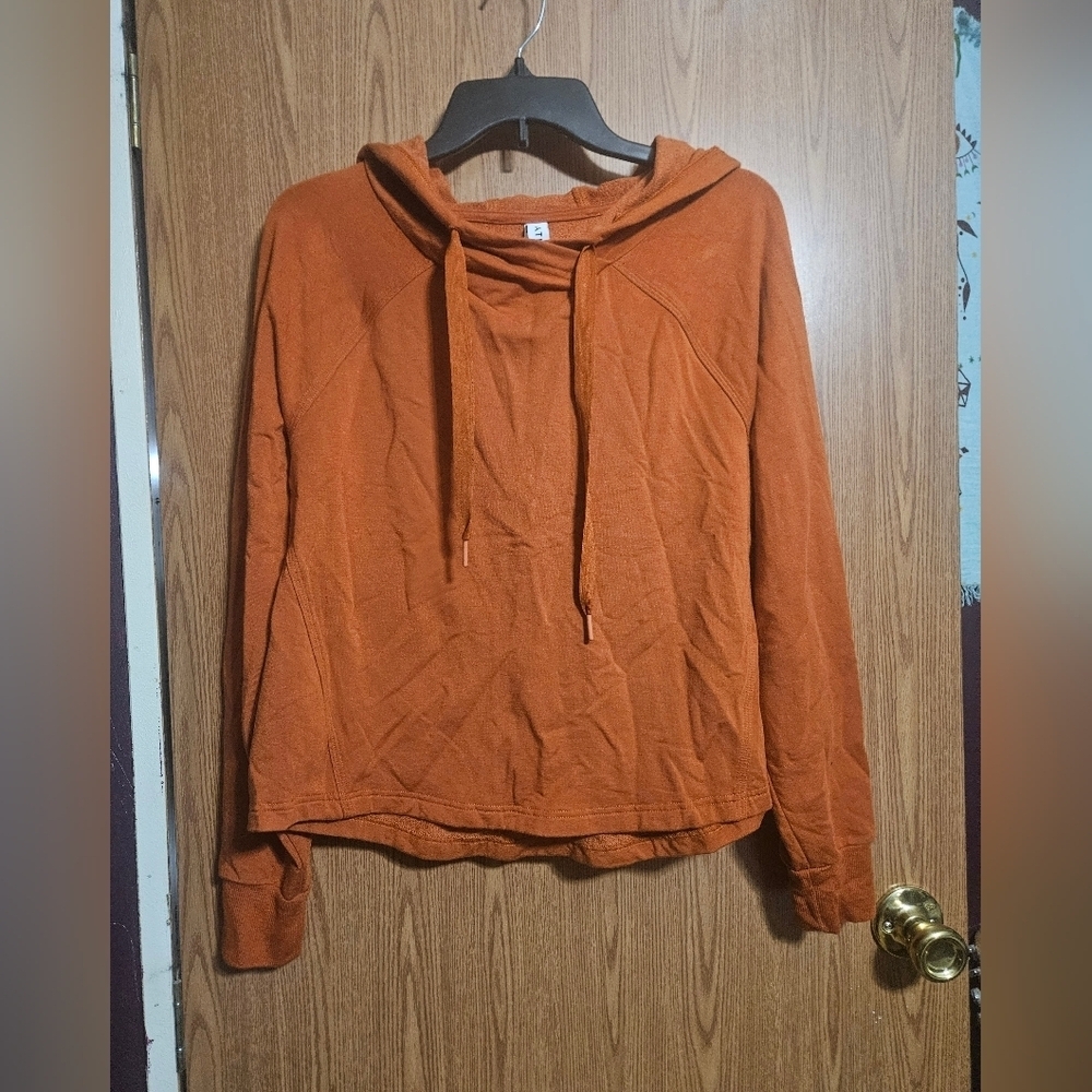 Athleta Women’s Boardwalk Hoodie Canyon Orange High Hip Sweatshirt!